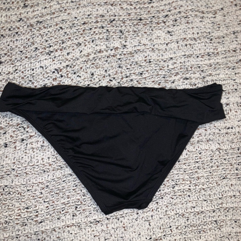 Black Bikini Bottoms w Fold-over Waist
